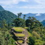 Panoramic view on the terraces of the Lost City (Ciudad Perdida) in the Sierra Nevada de Sante Marta- Santa Marta/ Magdalena/ Colombia