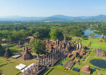 Aerial view of Sukhothai Historical Park