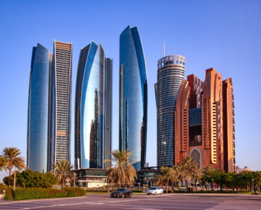 Cluster of skyscrapers along Abu Dhabi's Corniche
