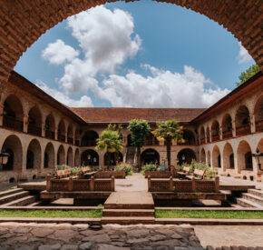 Caravanserai courtyard in Sheki