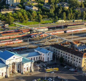 Vilnius train station from above